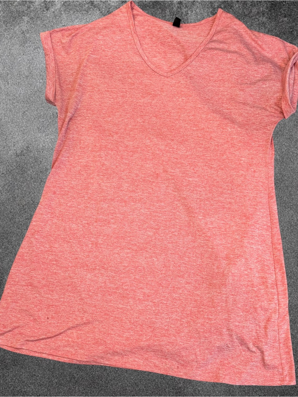 SHEIN Curve 3XL Coral Pink V-Neck T-Shirt